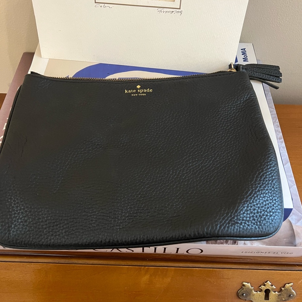 Kate Spade black leather pouch